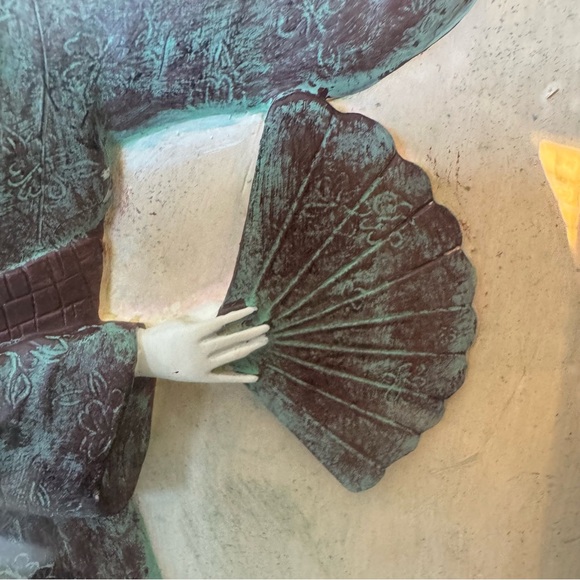 Beautiful Shadow Box Art, Oriental 3D Geisha Wearing Silk Kimono Framed Vintage - Picture 4 of 13